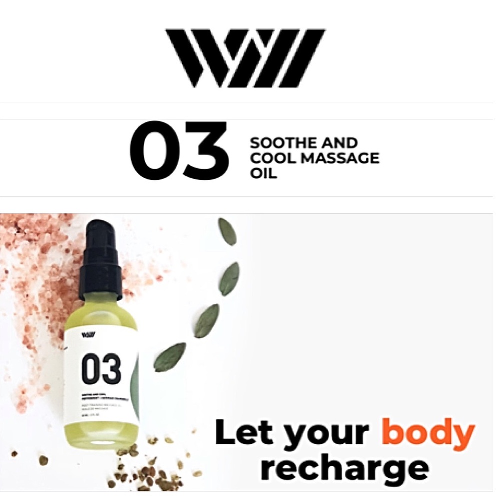Massage Oil All Natural Way of Will Post Training Oil with Peppermint Chamomile